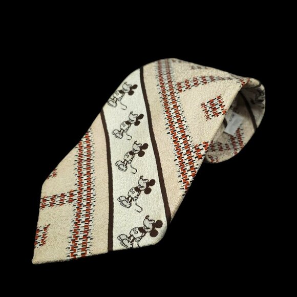 Classic Mickey Mouse Cervantes Tie Vintage Walt Disney Productions Qiana Nylon - Picture 1 of 12